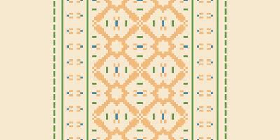 Peruvian pattern Seamless Bandana print silk Motif embroidery, Pixel Ikat embroidery Design for Print tie dyeing pillowcase sambal puri kurti mughal architecture vector