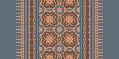 Peruvian pattern Seamless Australian aboriginal pattern Motif embroidery, Pixel Ikat embroidery Design for Print tapestry floral kimono repeat pattern lacing spanish motif vector