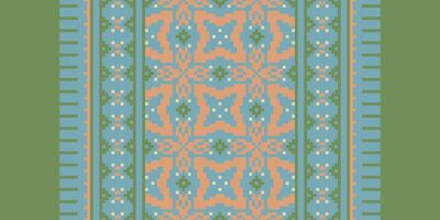 Peruvian pattern Seamless Mughal architecture Motif embroidery, Pixel Ikat embroidery Design for Print pattern vintage flower folk navajo patchwork pattern vector