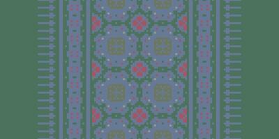 Peruvian pattern Seamless Mughal architecture Motif embroidery, Pixel Ikat embroidery Design for Print indigenous art aboriginal art pattern floral kurti mughal border vector