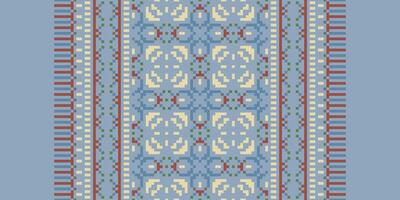Patola sari Seamless Native American, Motif embroidery, Pixel Ikat embroidery Design for Print tie dyeing pillowcase sambal puri kurti mughal architecture vector