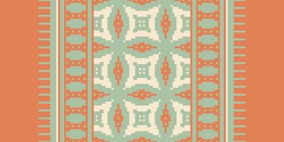 Patola sari Seamless Native American, Motif embroidery, Pixel Ikat embroidery Design for Print Texture fabric saree sari carpet. kurta patola saree vector