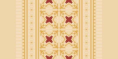 Motif folklore pattern Seamless Native American, Motif embroidery, Pixel Ikat embroidery Design for Print pattern vintage flower folk navajo patchwork pattern vector