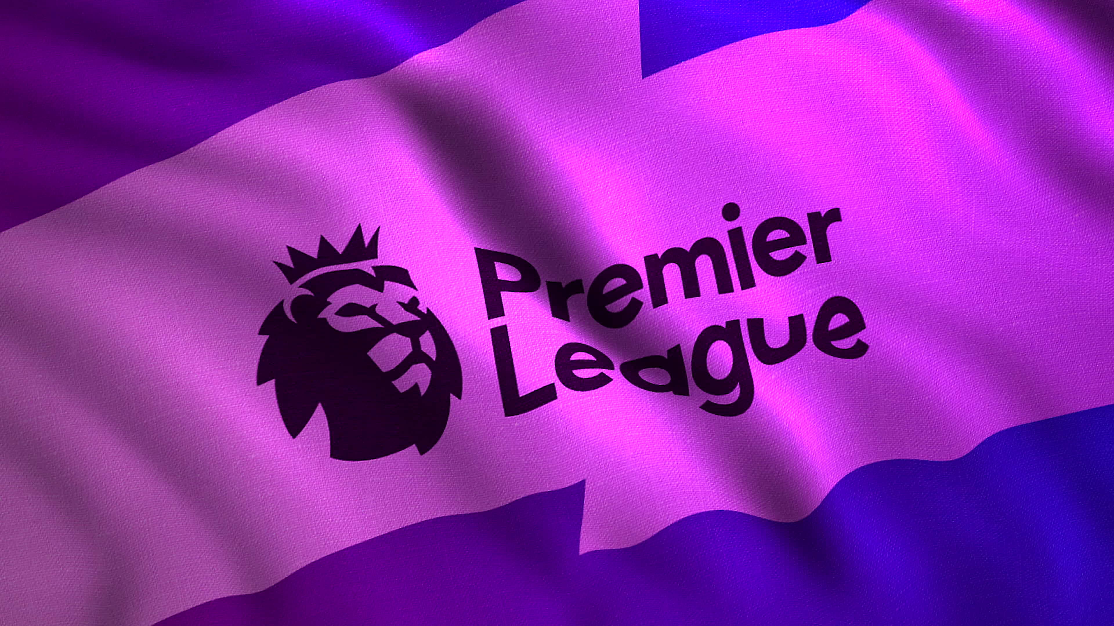 Purple symbol of the Premier League. Motion .A bright flag with the 