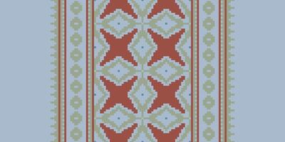 Patola sari Seamless Mughal architecture Motif embroidery, Pixel Ikat embroidery Design for Print vyshyvanka placemat quilt sarong sarong beach kurtis Indian motifs vector