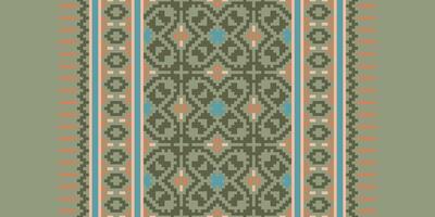 Patola sari Seamless Australian aboriginal pattern Motif embroidery, Pixel Ikat embroidery Design for Print scandinavian pattern saree ethnic nativity gypsy pattern vector
