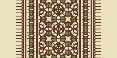 Patola sari Seamless Mughal architecture Motif embroidery, Pixel Ikat embroidery Design for Print border embroidery ancient egypt vector