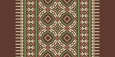 Patola sari Seamless Mughal architecture Motif embroidery, Pixel Ikat embroidery Design for Print figure tribal ink on cloth patola sari vector