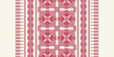 Patola sari Seamless Scandinavian pattern Motif embroidery, Pixel Ikat embroidery Design for Print indigenous art aboriginal art pattern floral kurti mughal border vector
