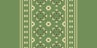 Patola sari Seamless Scandinavian pattern Motif embroidery, Pixel Ikat embroidery Design for Print endless arabesque cloth dupatta shawl bandana print silk kurta men vector