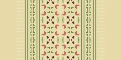 Patola sari Seamless Scandinavian pattern Motif embroidery, Pixel Ikat embroidery Design for Print Texture fabric saree sari carpet. kurta patola saree vector