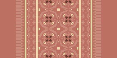 Kilim Pattern Seamless Native American, Motif embroidery, Pixel Ikat embroidery Design for Print Texture fabric saree sari carpet. kurta patola saree vector