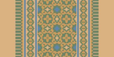 Patola sari Seamless Scandinavian pattern Motif embroidery, Pixel Ikat embroidery Design for Print egyptian hieroglyphs tibetan geo pattern vector