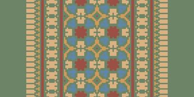 Patola sari Seamless Scandinavian pattern Motif embroidery, Pixel Ikat embroidery Design for Print pattern vintage flower folk navajo patchwork pattern vector