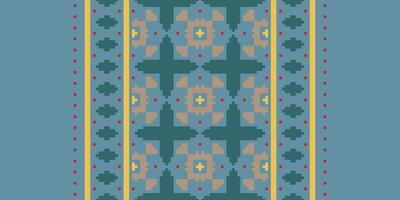 Kilim Pattern Seamless Bandana print silk Motif embroidery, Pixel Ikat embroidery Design for Print scandinavian pattern saree ethnic nativity gypsy pattern vector