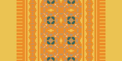 Kilim Pattern Seamless Bandana print silk Motif embroidery, Pixel Ikat embroidery Design for Print pattern vintage flower folk navajo patchwork pattern vector