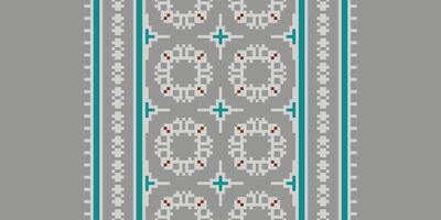 Kilim Pattern Seamless Mughal architecture Motif embroidery, Pixel Ikat embroidery Design for Print egyptian pattern tibetan mandala bandanna vector