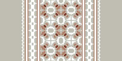 Kilim Pattern Seamless Mughal architecture Motif embroidery, Pixel Ikat embroidery Design for Print Texture fabric saree sari carpet. kurta patola saree vector