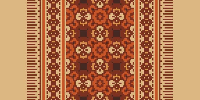 Kilim Pattern Seamless Mughal architecture Motif embroidery, Pixel Ikat embroidery Design for Print tie dyeing pillowcase sambal puri kurti mughal architecture vector