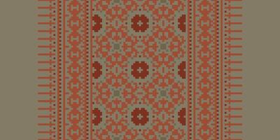 Dupatta Pattern Seamless Native American, Motif embroidery, Pixel Ikat embroidery Design for Print scarf hijab pattern kerchief Pixel Ikat Silk kurti model mughal patterns vector
