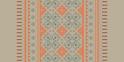 Dupatta Pattern Seamless Native American, Motif embroidery, Pixel Ikat embroidery Design for Print pattern vintage flower folk navajo patchwork pattern vector