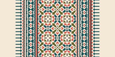 Dupatta Pattern Seamless Native American, Motif embroidery, Pixel Ikat embroidery Design for Print scandinavian pattern saree ethnic nativity gypsy pattern vector