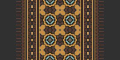 Dupatta Pattern Seamless Bandana print silk Motif embroidery, Pixel Ikat embroidery Design for Print scandinavian pattern saree ethnic nativity gypsy pattern vector