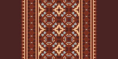 Dupatta Pattern Seamless Bandana print silk Motif embroidery, Pixel Ikat embroidery Design for Print tie dyeing pillowcase sambal puri kurti mughal architecture vector