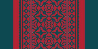 Dupatta Pattern Seamless Native American, Motif embroidery, Pixel Ikat embroidery Design for Print indonesian batik motif embroidery native american kurta mughal design vector