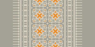 Dupatta Pattern Seamless Australian aboriginal pattern Motif embroidery, Pixel Ikat embroidery Design for Print Texture fabric saree sari carpet. kurta patola saree vector
