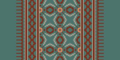Dupatta Pattern Seamless Native American, Motif embroidery, Pixel Ikat embroidery Design for Print tapestry floral kimono repeat pattern lacing spanish motif vector