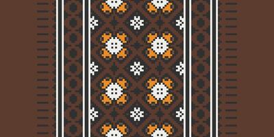 Dupatta Pattern Seamless Bandana print silk Motif embroidery, Pixel Ikat embroidery Design for Print scandinavian pattern saree ethnic nativity gypsy pattern vector