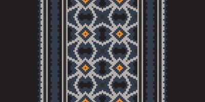 Dupatta Pattern Seamless Australian aboriginal pattern Motif embroidery, Pixel Ikat embroidery Design for Print figure tribal ink on cloth patola sari vector