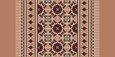 Dupatta Pattern Seamless Mughal architecture Motif embroidery, Pixel Ikat embroidery Design for Print scarf hijab pattern kerchief Pixel Ikat Silk kurti model mughal patterns vector