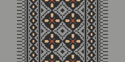 Dupatta Pattern Seamless Mughal architecture Motif embroidery, Pixel Ikat embroidery Design for Print egyptian pattern tibetan mandala bandanna vector