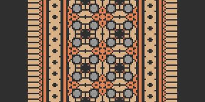 Dupatta Pattern Seamless Scandinavian pattern Motif embroidery, Pixel Ikat embroidery Design for Print Texture fabric saree sari carpet. kurta patola saree vector