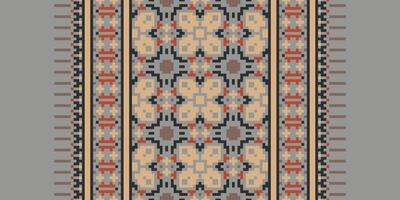Dupatta Pattern Seamless Mughal architecture Motif embroidery, Pixel Ikat embroidery Design for Print scandinavian pattern saree ethnic nativity gypsy pattern vector