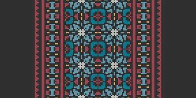 Dupatta Pattern Seamless Scandinavian pattern Motif embroidery, Pixel Ikat embroidery Design for Print indonesian batik motif embroidery native american kurta mughal design vector