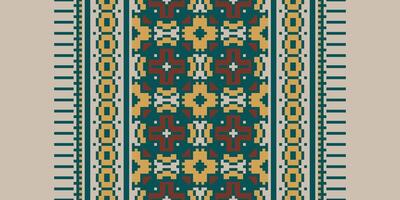 Dupatta Pattern Seamless Scandinavian pattern Motif embroidery, Pixel Ikat embroidery Design for Print scandinavian pattern saree ethnic nativity gypsy pattern vector