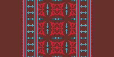 Salwar Pattern Seamless Bandana print silk Motif embroidery, Pixel Ikat embroidery Design for Print Texture fabric saree sari carpet. kurta patola saree vector