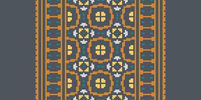 Salwar Pattern Seamless Mughal architecture Motif embroidery, Pixel Ikat embroidery Design for Print tapestry floral kimono repeat pattern lacing spanish motif vector