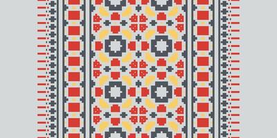Salwar Pattern Seamless Mughal architecture Motif embroidery, Pixel Ikat embroidery Design for Print kurta pattern mughal motifs tapestry pattern floral repeat vector