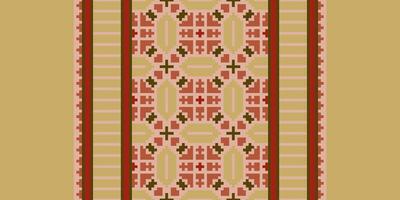 Silk fabric Patola sari Pattern Seamless Mughal architecture Motif embroidery, Pixel Ikat embroidery Design for Print indigenous art aboriginal art pattern floral kurti mughal border vector