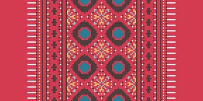 Salwar Pattern Seamless Scandinavian pattern Motif embroidery, Pixel Ikat embroidery Design for Print tie dyeing pillowcase sambal puri kurti mughal architecture vector