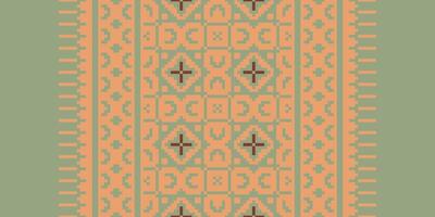 Pakistani dresses pattern Seamless Native American, Motif embroidery, Pixel Ikat embroidery Design for Print Texture fabric saree sari carpet. kurta patola saree vector