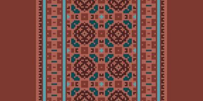 Pakistani dresses pattern Seamless Bandana print silk Motif embroidery, Pixel Ikat embroidery Design for Print tie dyeing pillowcase sambal puri kurti mughal architecture vector