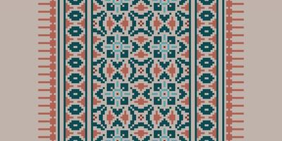 Pakistani dresses pattern Seamless Bandana print silk Motif embroidery, Pixel Ikat embroidery Design for Print pattern vintage flower folk navajo patchwork pattern vector