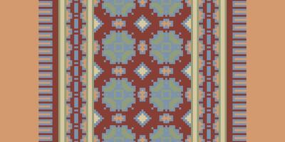Silk fabric Patola sari Pattern Seamless Mughal architecture Motif embroidery, Pixel Ikat embroidery Design for Print figure tribal ink on cloth patola sari vector
