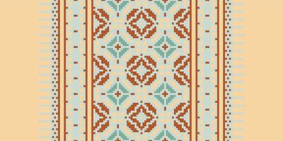 Pakistani dresses pattern Seamless Mughal architecture Motif embroidery, Pixel Ikat embroidery Design for Print tapestry floral kimono repeat pattern lacing spanish motif vector