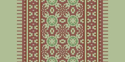 Pakistani dresses pattern Seamless Scandinavian pattern Motif embroidery, Pixel Ikat embroidery Design for Print Texture fabric saree sari carpet. kurta patola saree vector